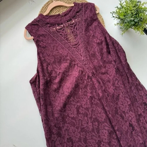 Torrid Burgundy Mini Lace Trapeze Dress Size 3XL - Picture 4 of 11
